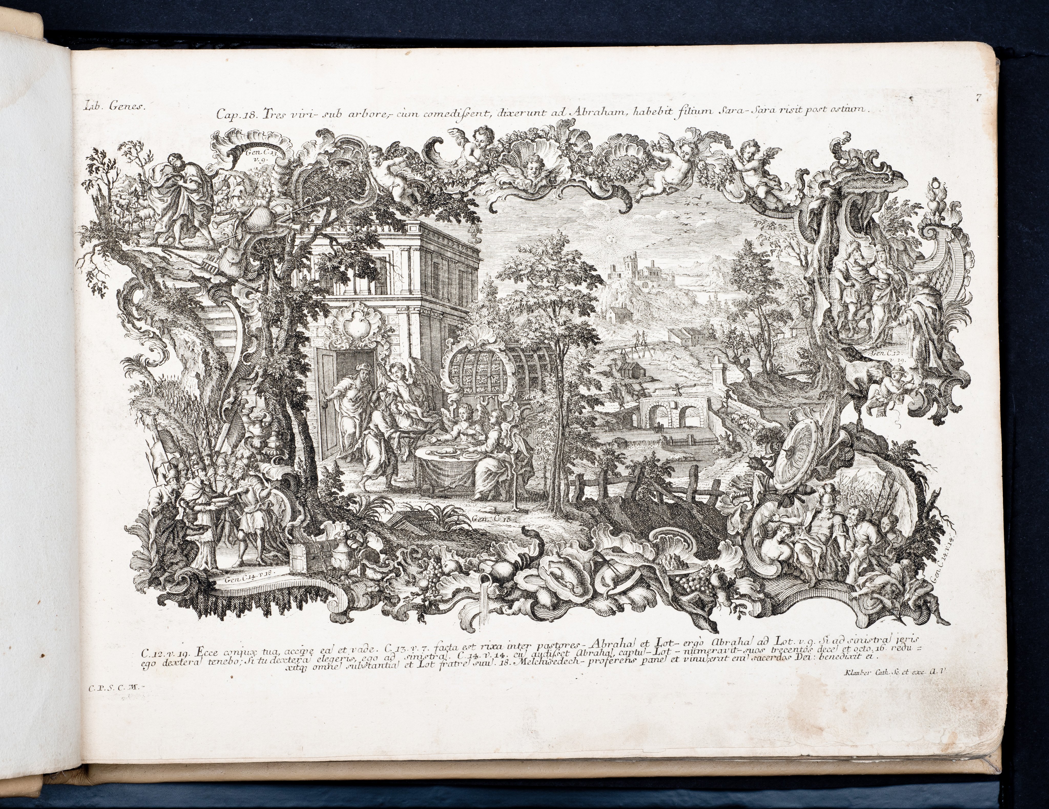 Historiae Biblicae Veteris et Novi Testamenti, Augsburg 1748.Księga wydana in folio złożona ze 100 ilustracji miedziorytniczych, wykonanych przez augsburskich grawerów, braci Józefa Sebastiana (1700-1768) Jana Baptystę (1712-1787) Klauberów, według obrazów augsburskiego malarza Johana Adama Stokmana (1720-1783). Miedzioryty z tego wydania stały się ikonograficznym wzornikiem dla malarzy i rytowników w całej Europie. Wydanie rzadkie, pełnego w polskich kolekcjach brak. Na rynku antykwarycznym pojawiają się pojedyncze ryciny. Egzemplarz kompletnySygnatura - MKDU-42859; SD-617