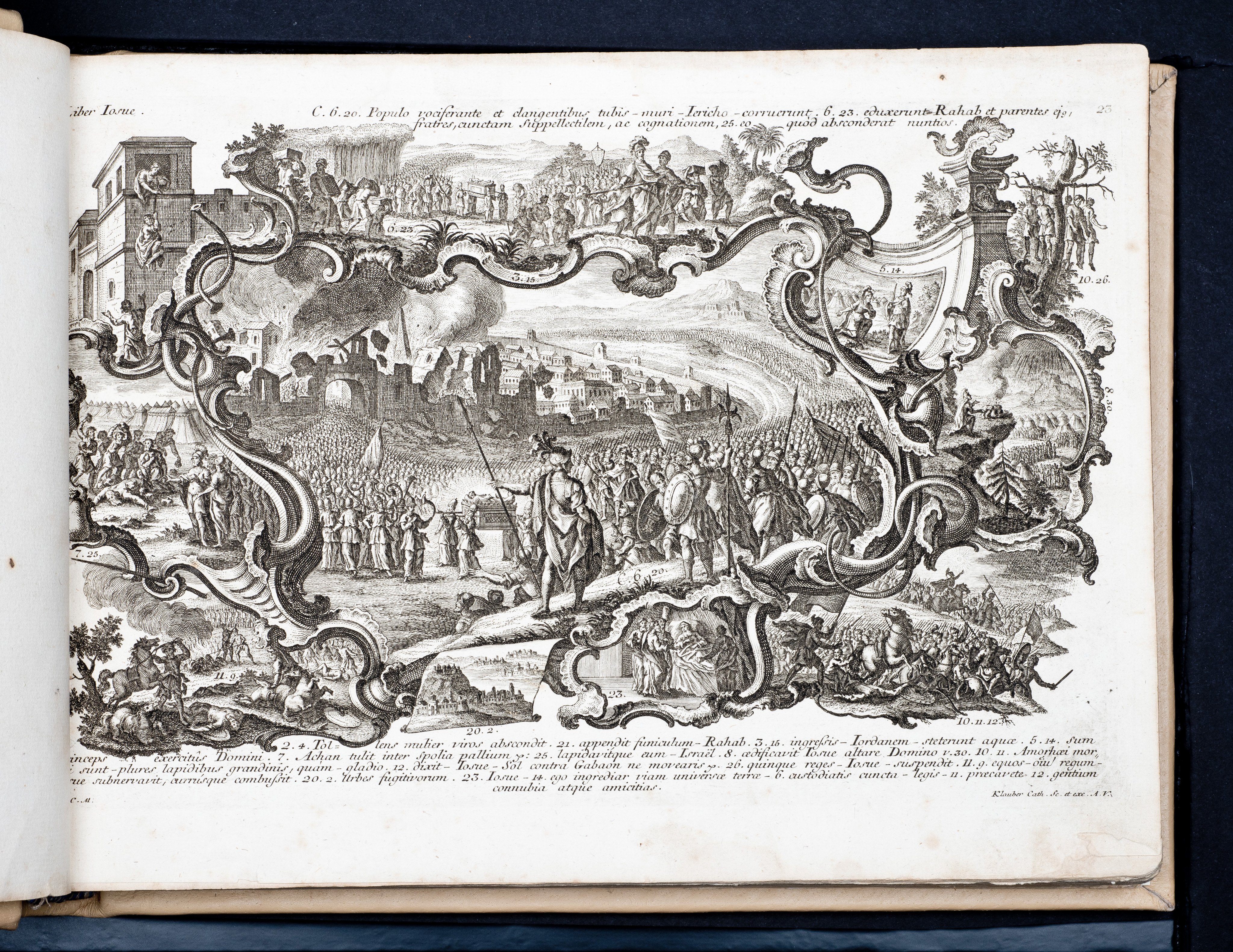 Historiae Biblicae Veteris et Novi Testamenti, Augsburg 1748.Księga wydana in folio złożona ze 100 ilustracji miedziorytniczych, wykonanych przez augsburskich grawerów, braci Józefa Sebastiana (1700-1768) Jana Baptystę (1712-1787) Klauberów, według obrazów augsburskiego malarza Johana Adama Stokmana (1720-1783). Miedzioryty z tego wydania stały się ikonograficznym wzornikiem dla malarzy i rytowników w całej Europie. Wydanie rzadkie, pełnego w polskich kolekcjach brak. Na rynku antykwarycznym pojawiają się pojedyncze ryciny. Egzemplarz kompletnySygnatura - MKDU-42859; SD-617