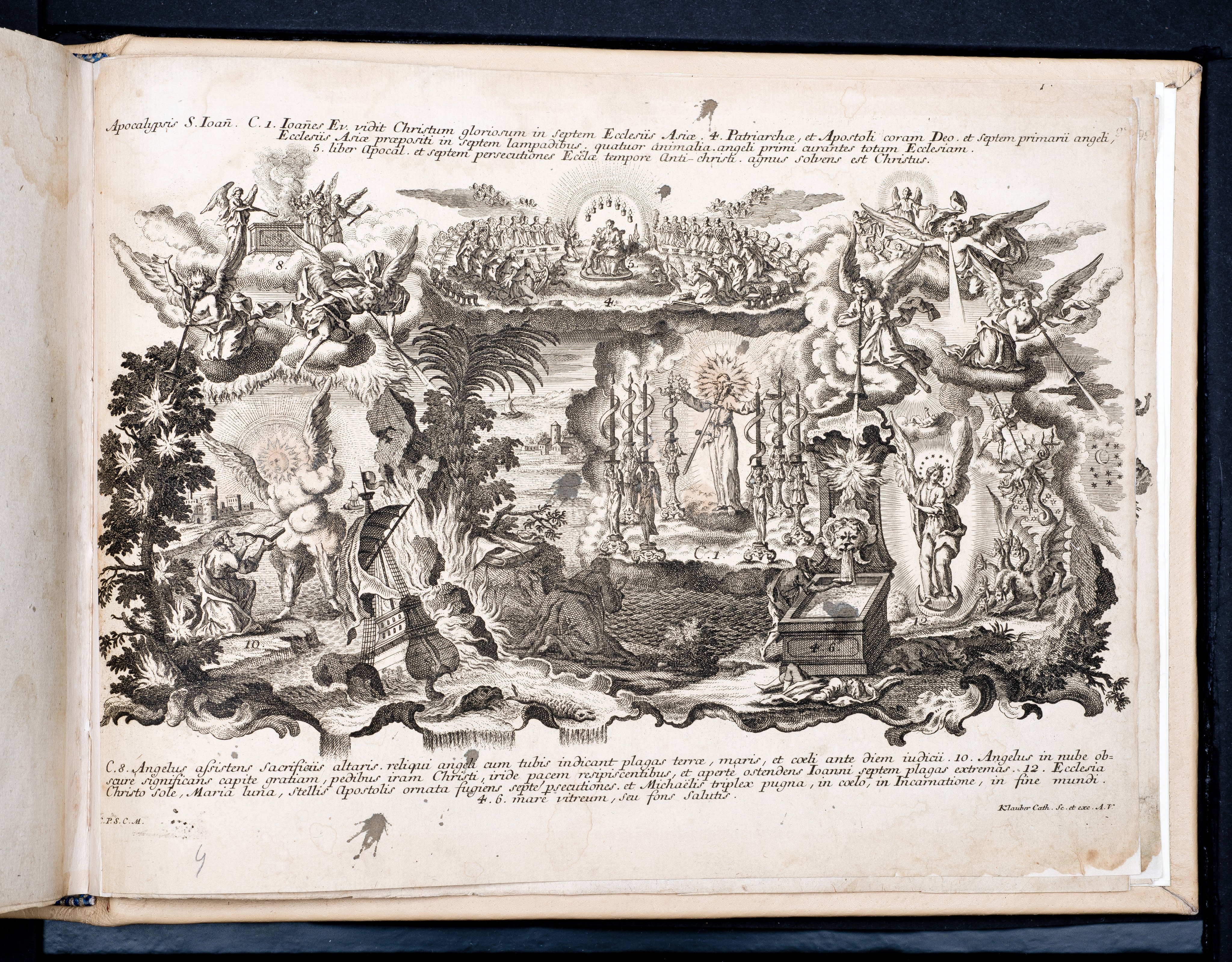 Historiae Biblicae Veteris et Novi Testamenti, Augsburg 1748.Księga wydana in folio złożona ze 100 ilustracji miedziorytniczych, wykonanych przez augsburskich grawerów, braci Józefa Sebastiana (1700-1768) Jana Baptystę (1712-1787) Klauberów, według obrazów augsburskiego malarza Johana Adama Stokmana (1720-1783). Miedzioryty z tego wydania stały się ikonograficznym wzornikiem dla malarzy i rytowników w całej Europie. Wydanie rzadkie, pełnego w polskich kolekcjach brak. Na rynku antykwarycznym pojawiają się pojedyncze ryciny. Egzemplarz kompletnySygnatura - MKDU-42859; SD-617